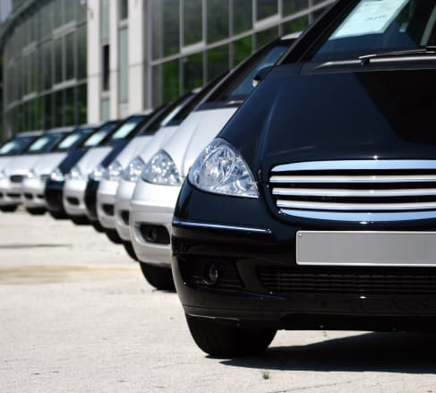 image of cars aligned on a row insured by the best Commercial auto insurance in Franklin, TN